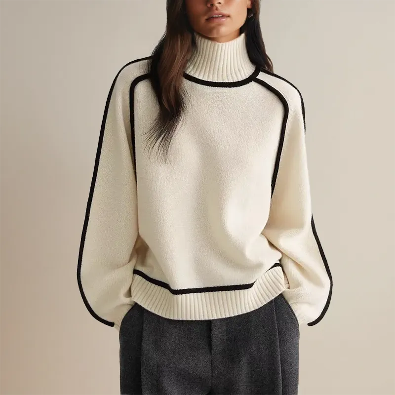 Cozy Aura™ | Women's Roll Collar Sweater | Soft Knit, Relaxed Fit & Warm Fabric
