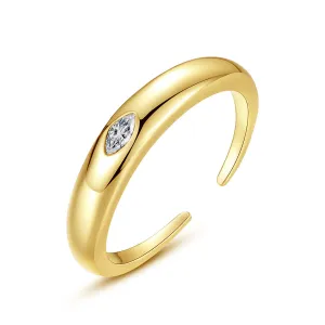 Crystal & 18K Gold-Plated Marquise-Cut Open Ring