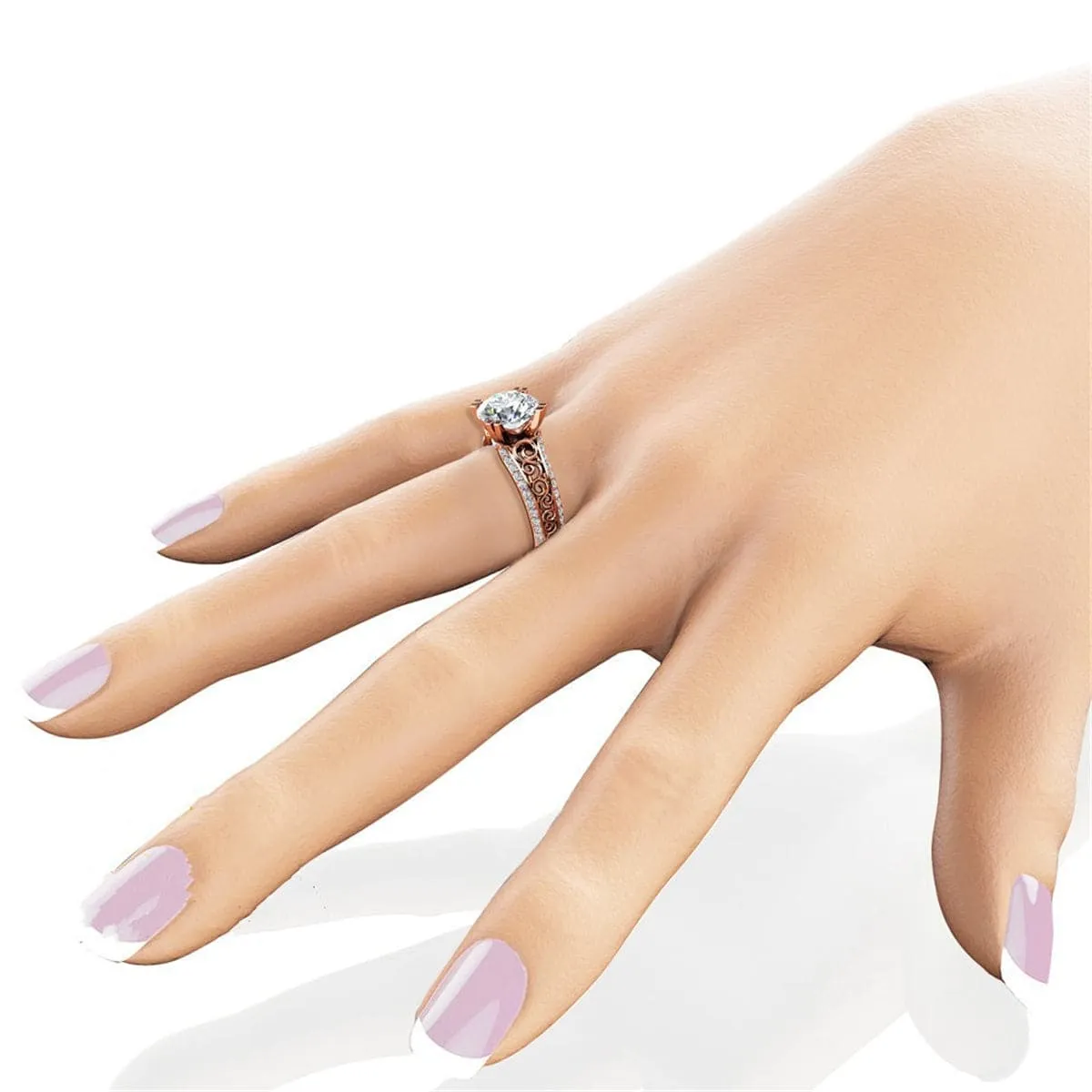 Crystal & Cubic Zirconia Filigree Ring