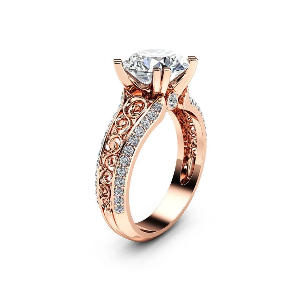 Crystal & Cubic Zirconia Filigree Ring