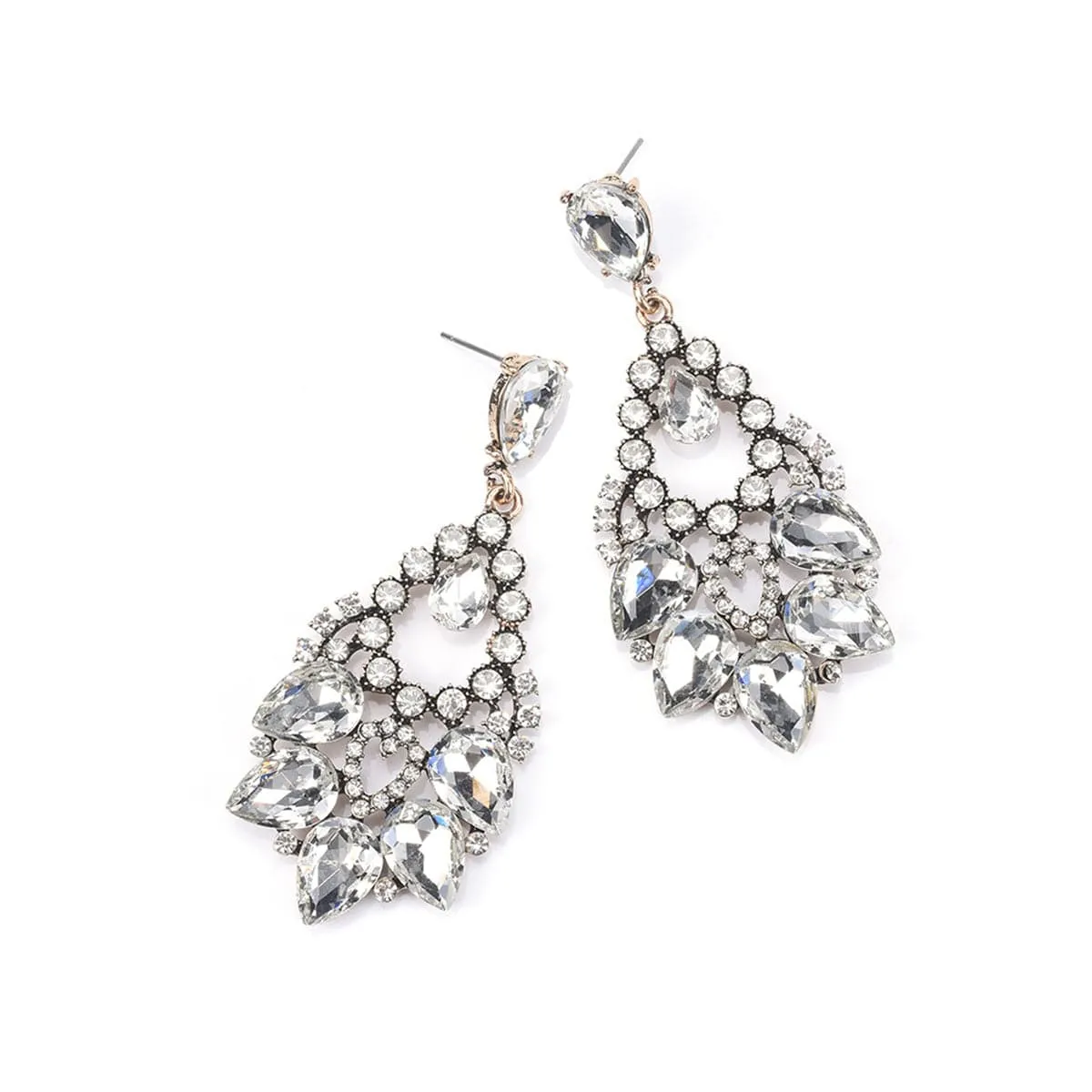 Crystal & Cubic Zirconia Teardrop Earrings