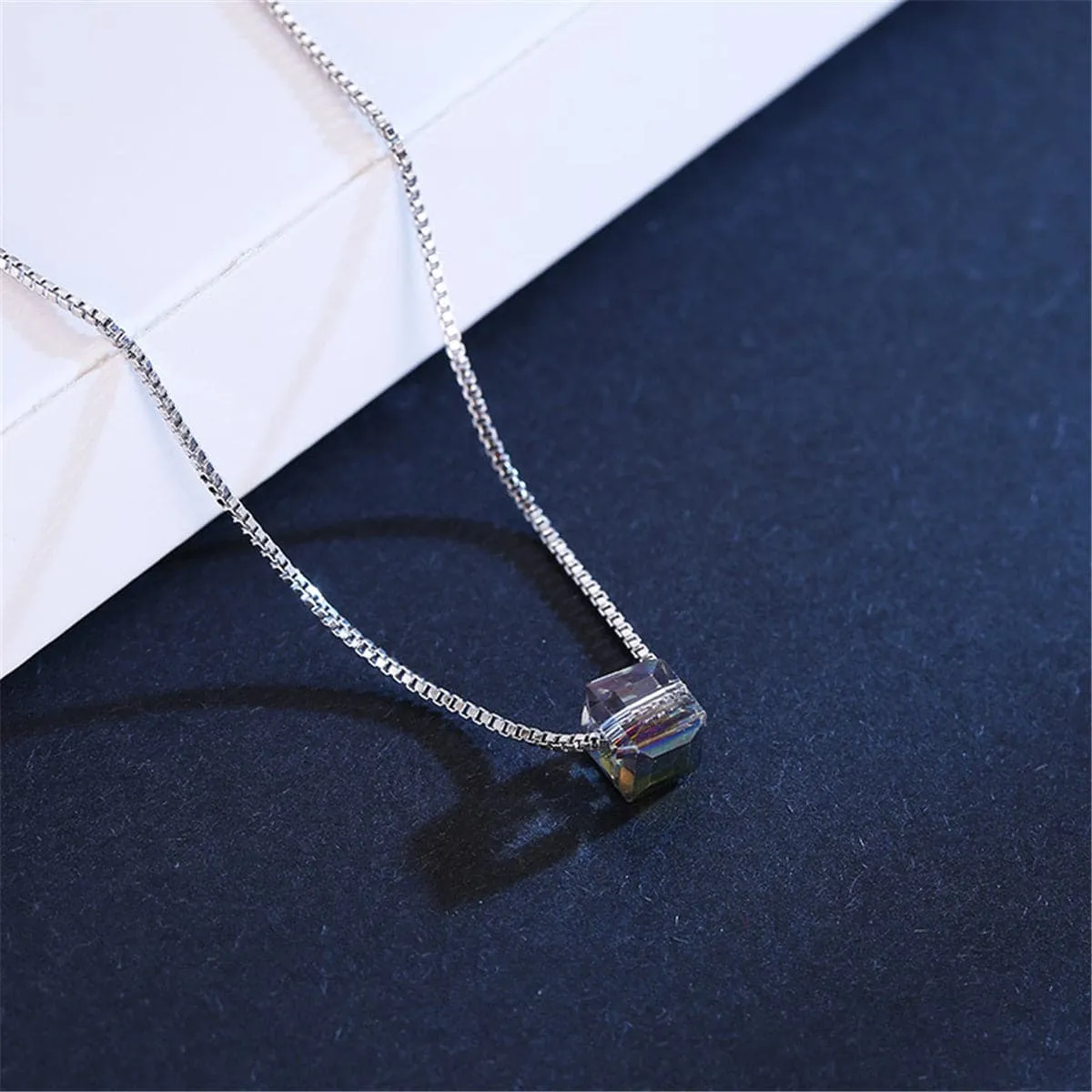 Crystal & Silver-Plated Pendant Necklace