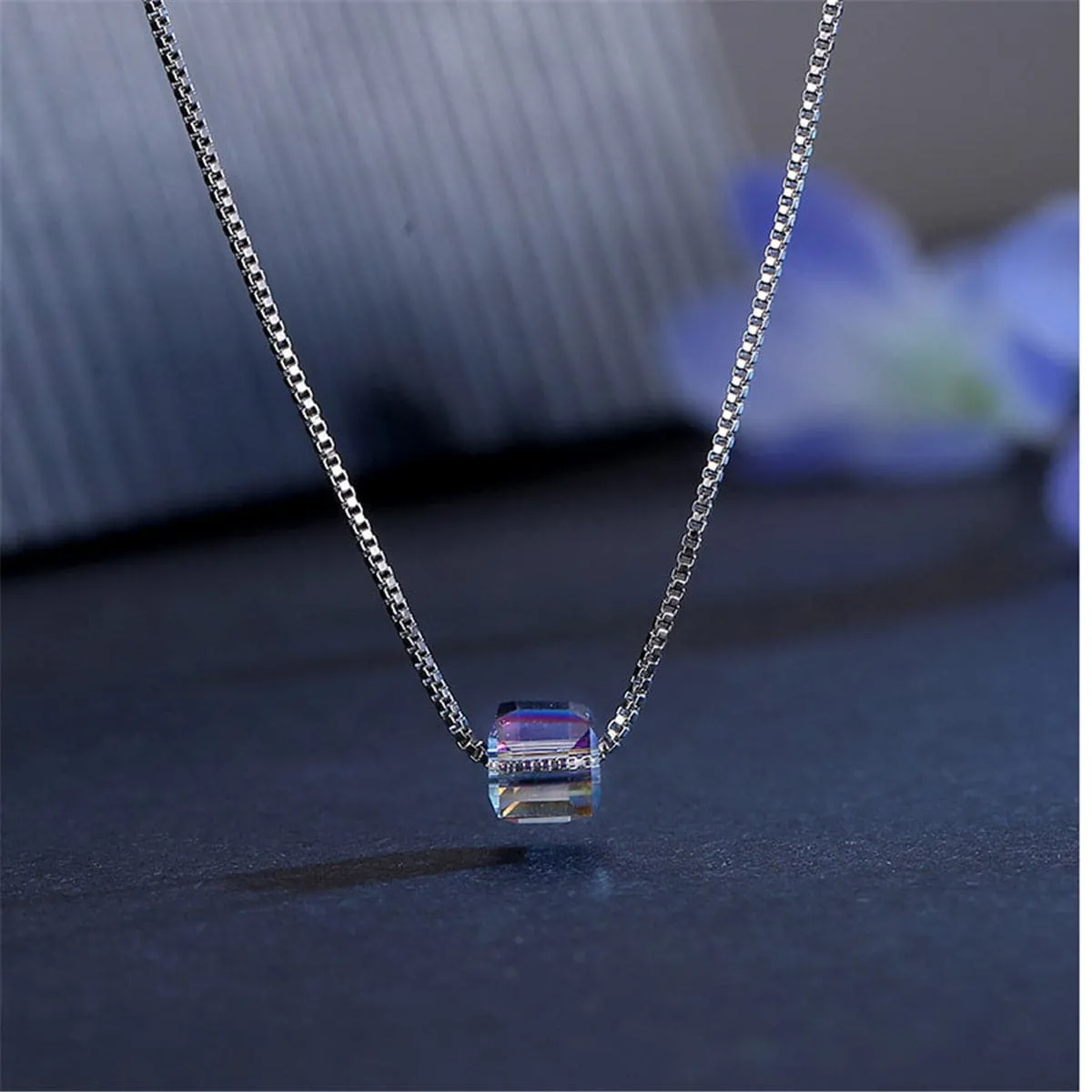 Crystal & Silver-Plated Pendant Necklace