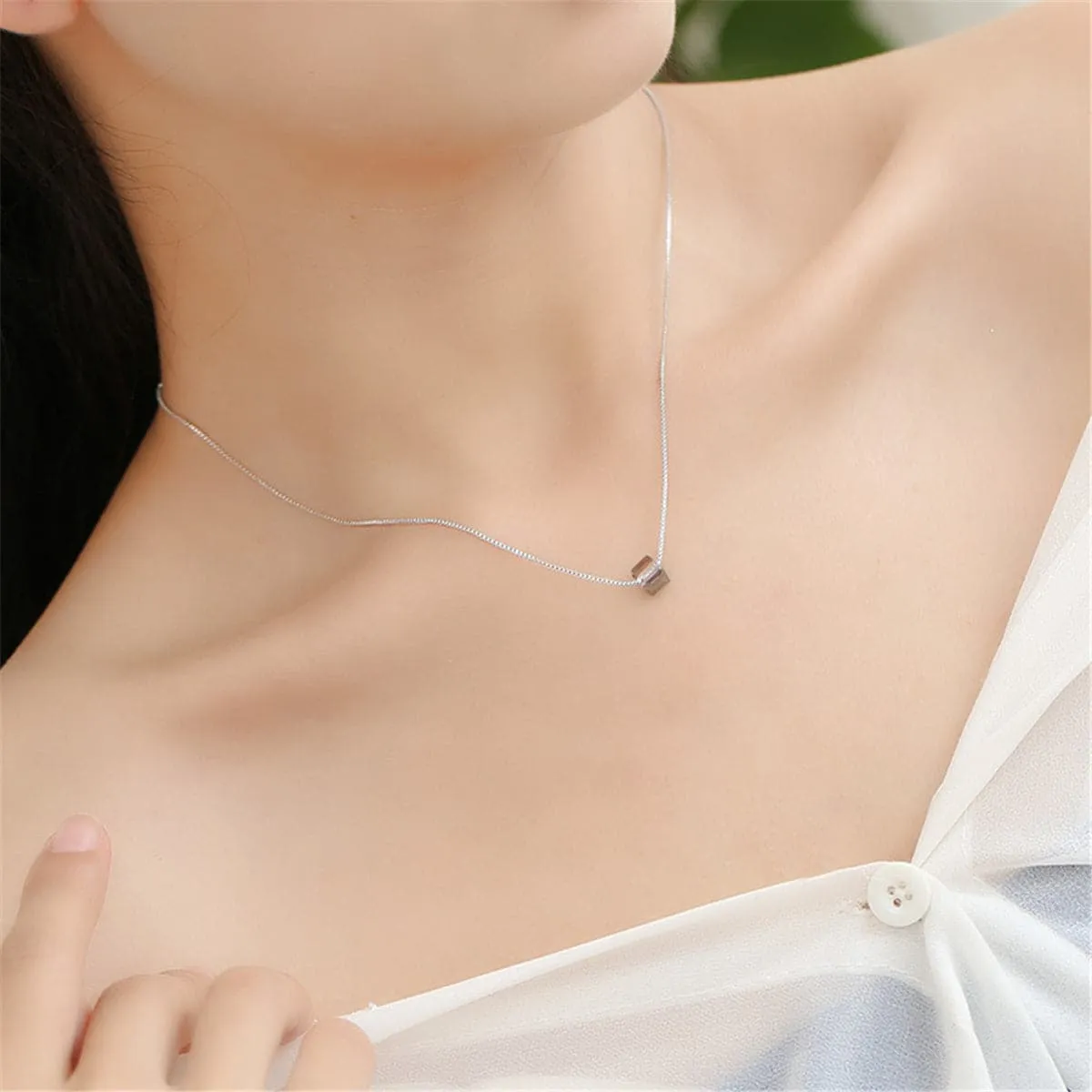 Crystal & Silver-Plated Pendant Necklace