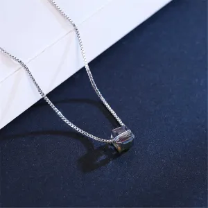 Crystal & Silver-Plated Pendant Necklace