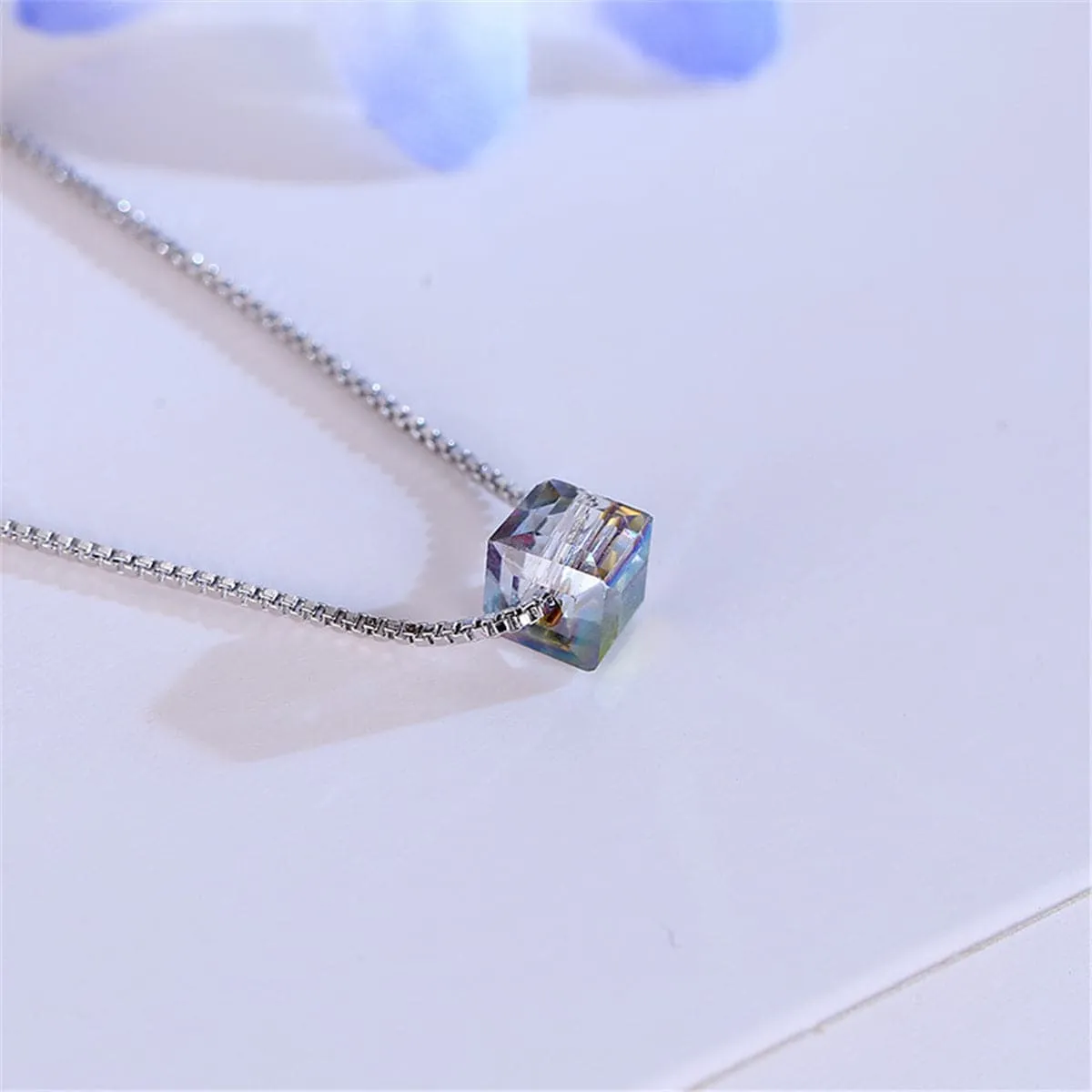 Crystal & Silver-Plated Pendant Necklace