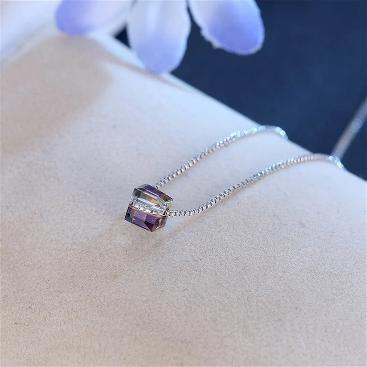 Crystal & Silver-Plated Pendant Necklace