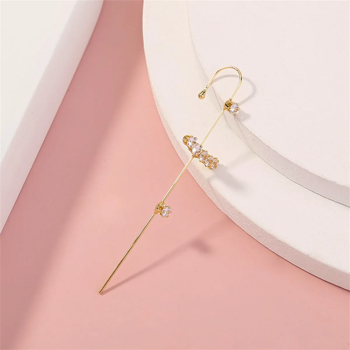 Cubic Zirconia & 18K Gold-Plated Drop Earring