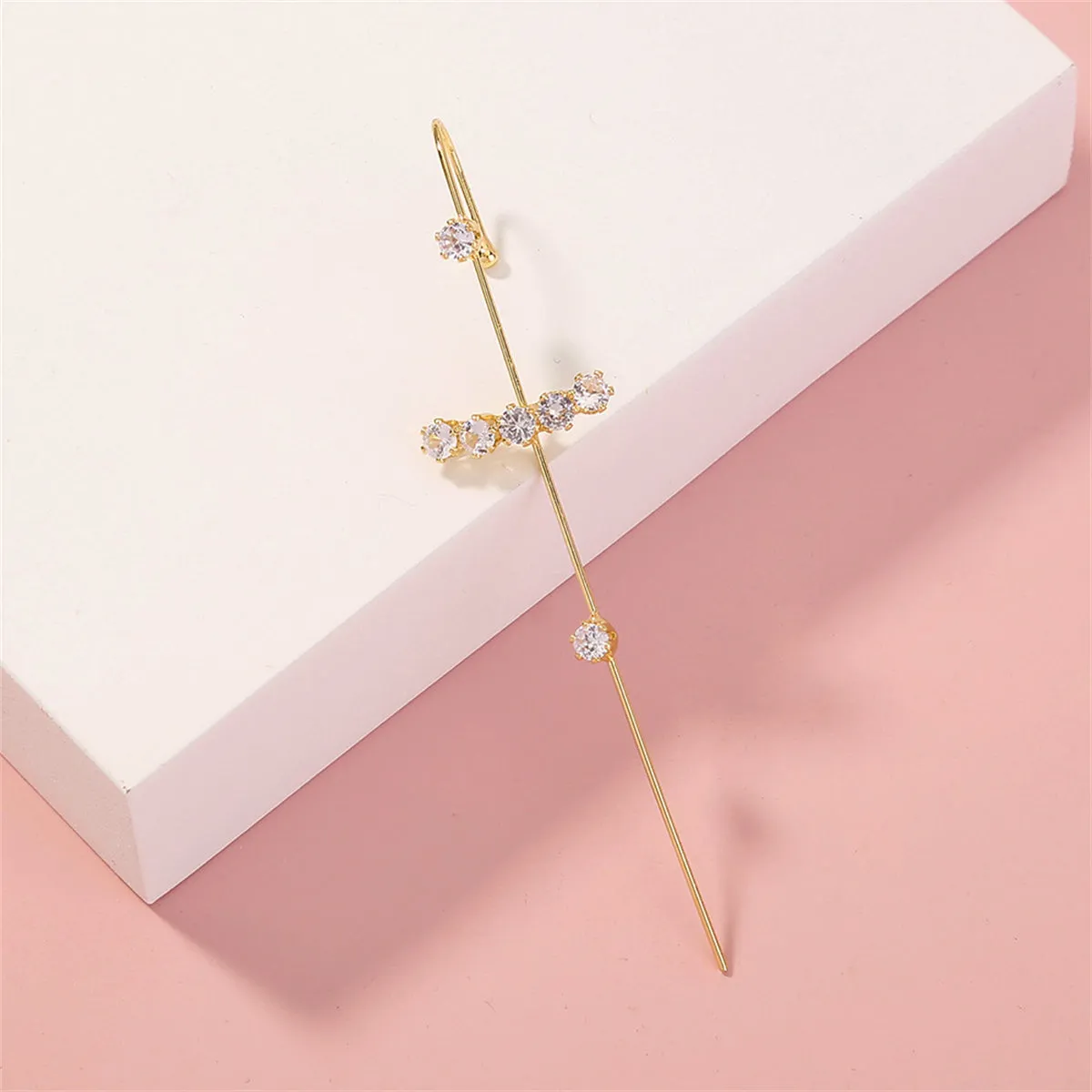 Cubic Zirconia & 18K Gold-Plated Drop Earring