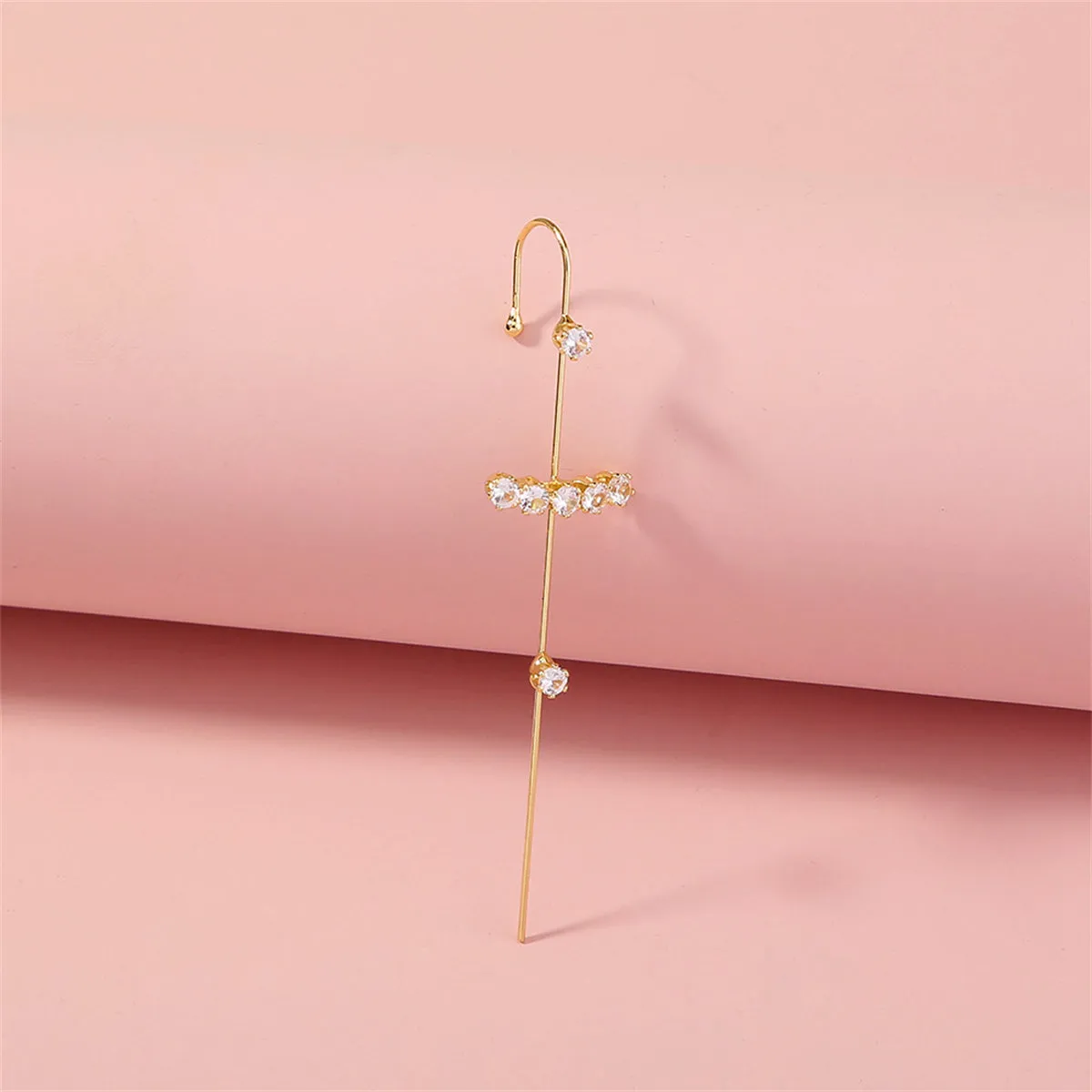 Cubic Zirconia & 18K Gold-Plated Drop Earring