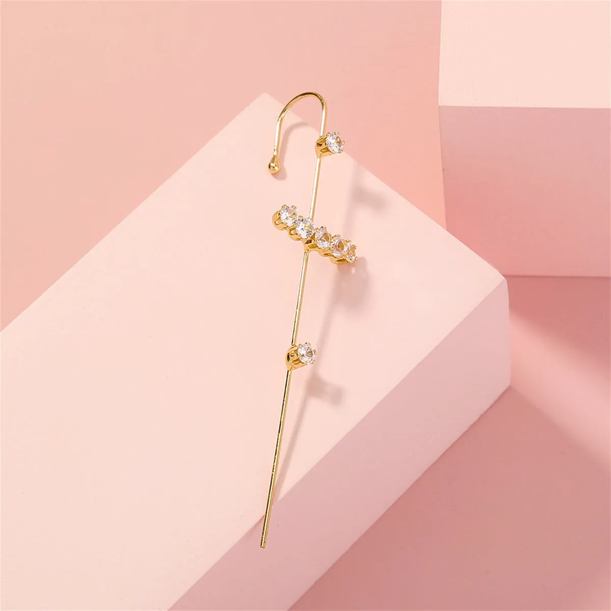 Cubic Zirconia & 18K Gold-Plated Drop Earring