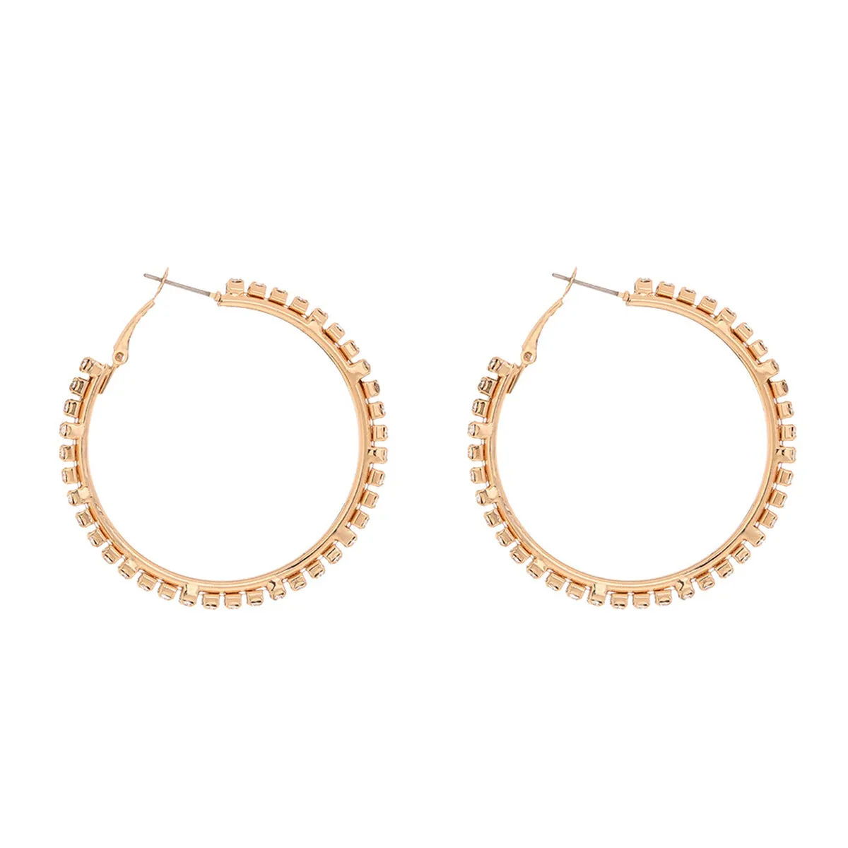 Cubic Zirconia & 18K Gold-Plated Hoop Earrings
