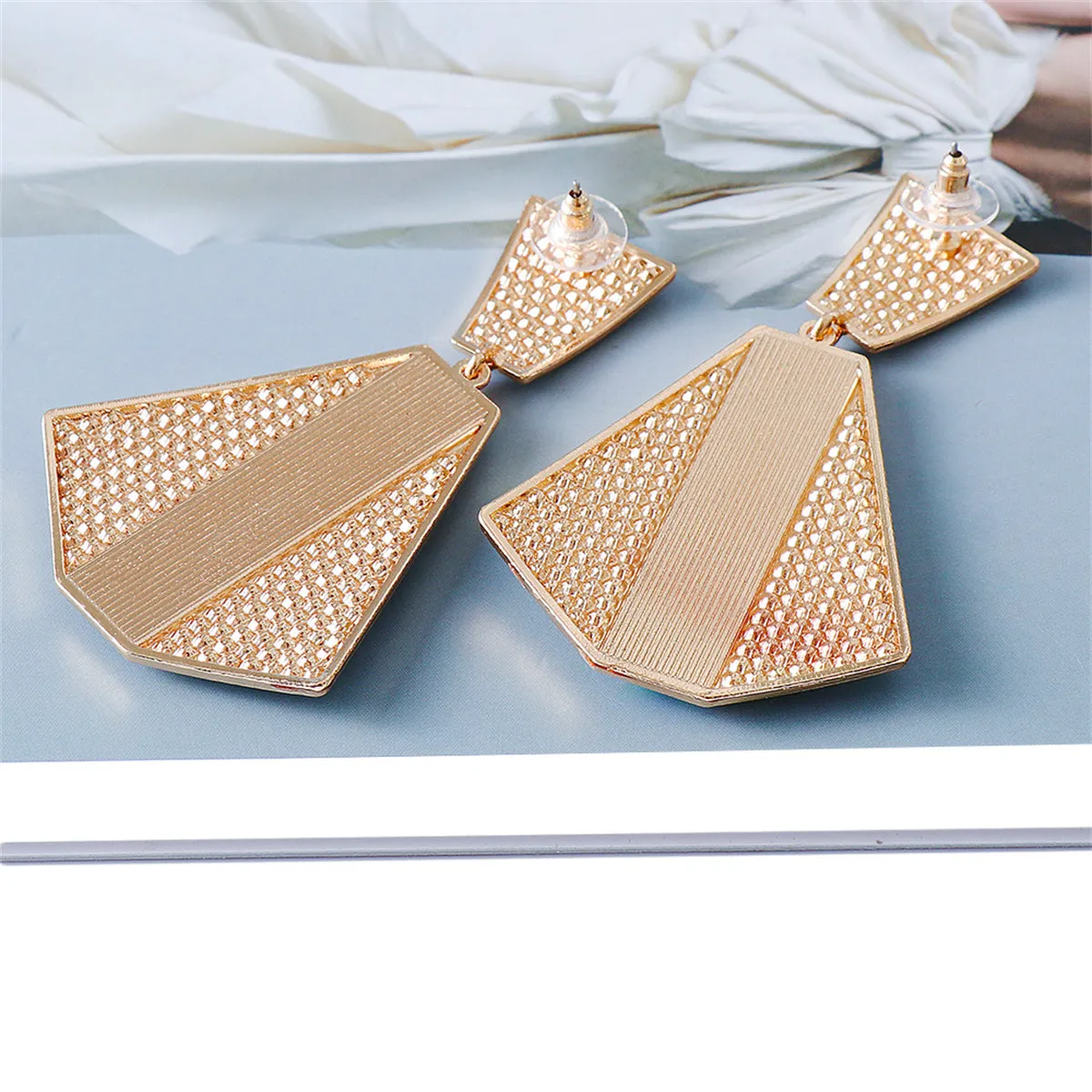 Cubic Zirconia & Crystal 18K Gold-Plated Abstract Drop Earrings