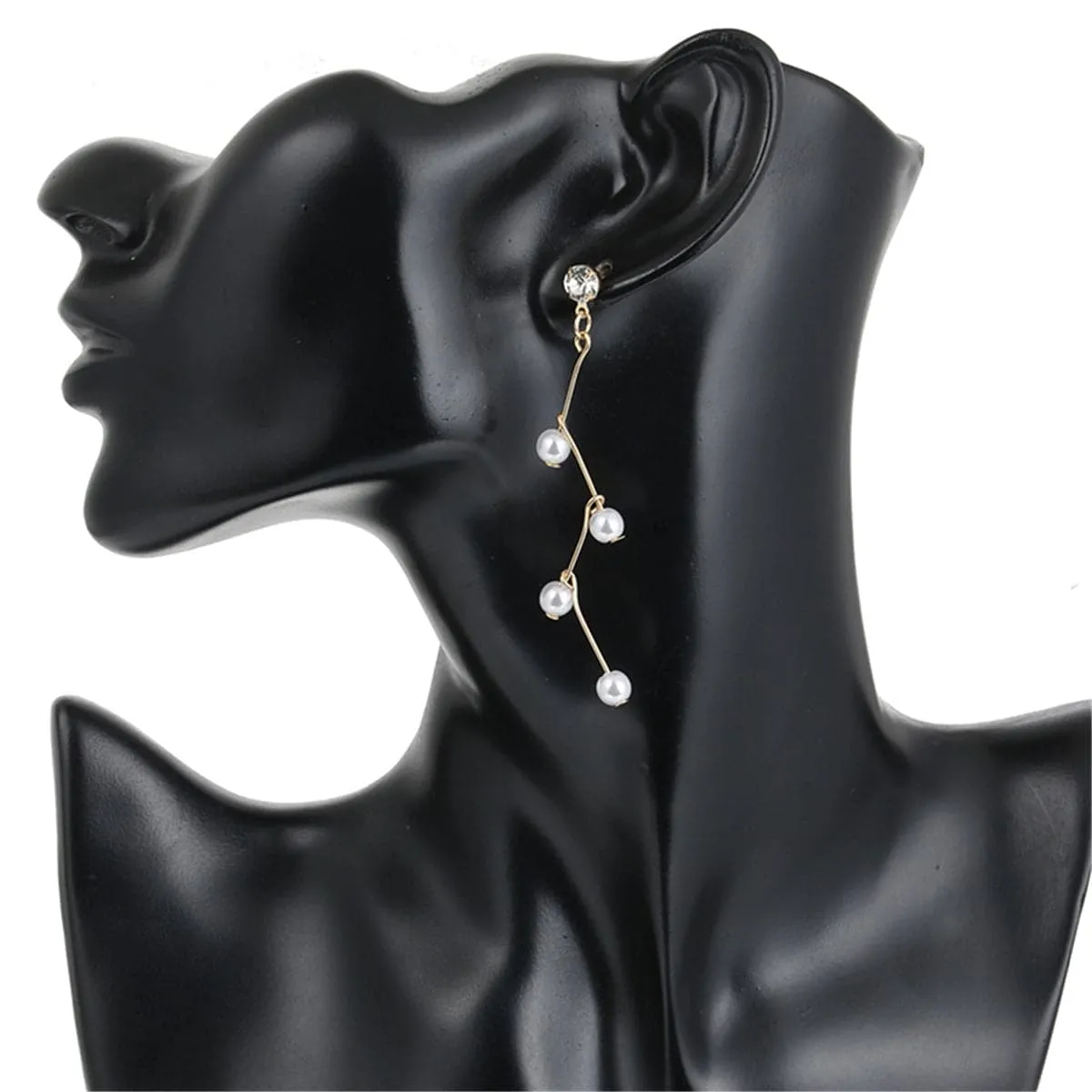 Cubic Zirconia & Pearl 18K Gold-Plated Botany Drop Earrings