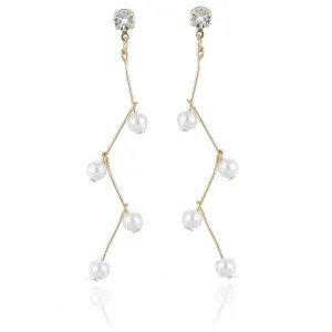 Cubic Zirconia & Pearl 18K Gold-Plated Botany Drop Earrings