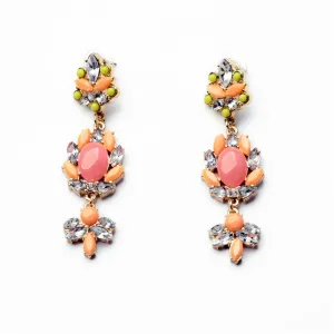 Cubic Zirconia & Resin 18K Gold-Plated Marquise Cluster Drop Earrings