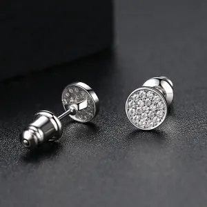 Cubic Zirconia & Silver-Plated Round Stud Earrings