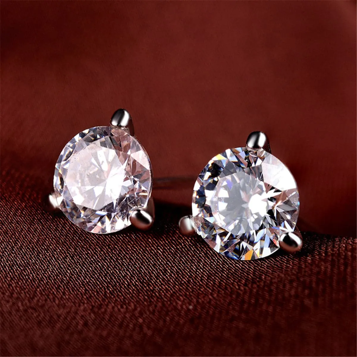 Cubic Zirconia & Sterling Silver Burst Stud Earrings