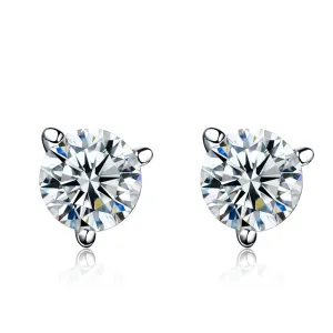Cubic Zirconia & Sterling Silver Burst Stud Earrings