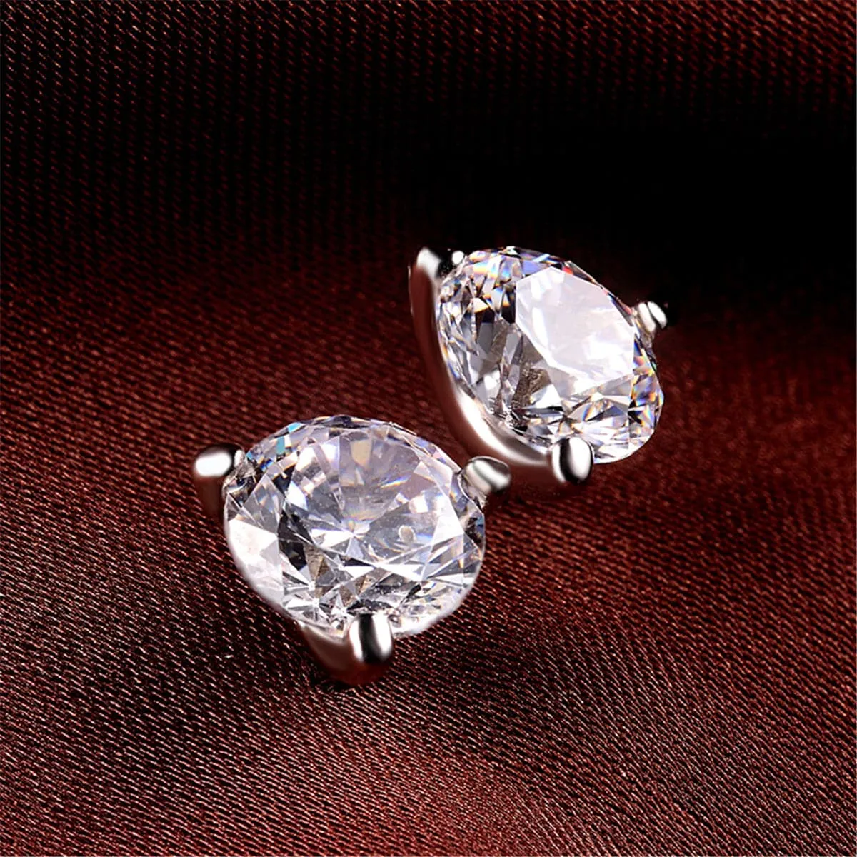 Cubic Zirconia & Sterling Silver Burst Stud Earrings