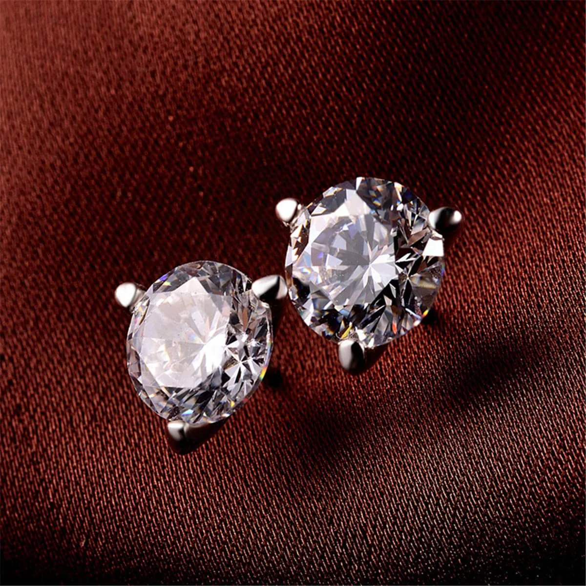 Cubic Zirconia & Sterling Silver Burst Stud Earrings