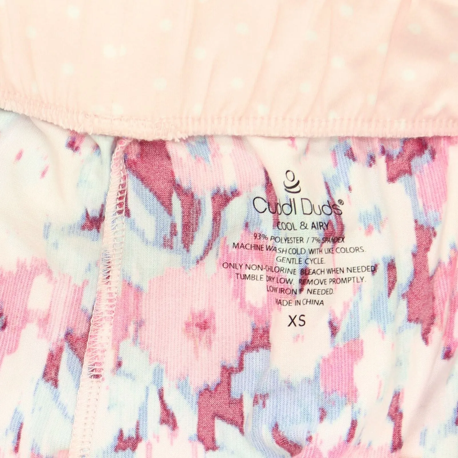 Cuddl Duds Women's Cool & Airy Jersey Print Pajama Pants Pink Floral XS
