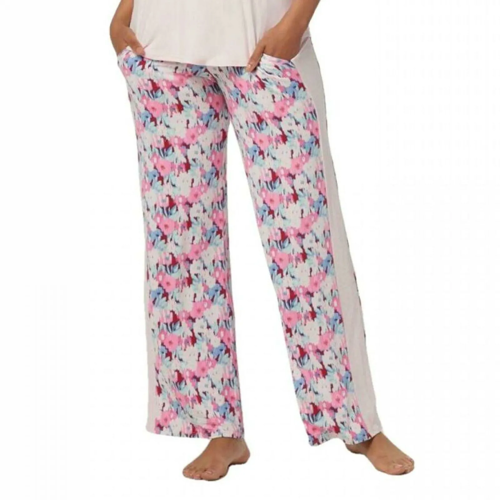Cuddl Duds Women's Cool & Airy Jersey Print Pajama Pants Pink Floral XS