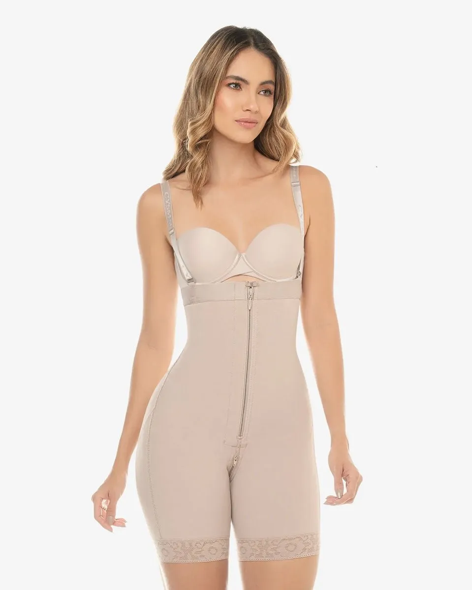Cysm Strapless Compression Bodysuit With Zip Crotch - Style 260