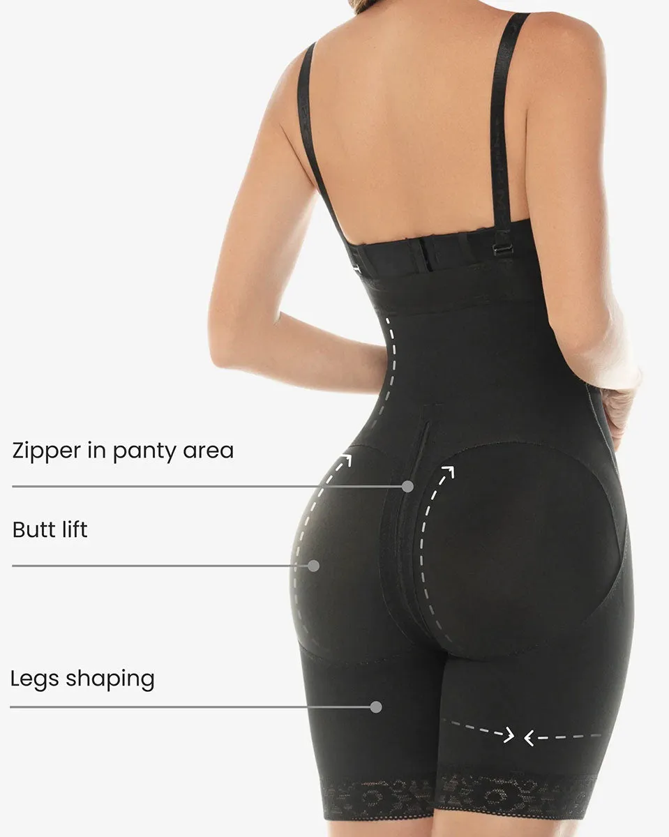 Cysm Strapless Compression Bodysuit With Zip Crotch - Style 260
