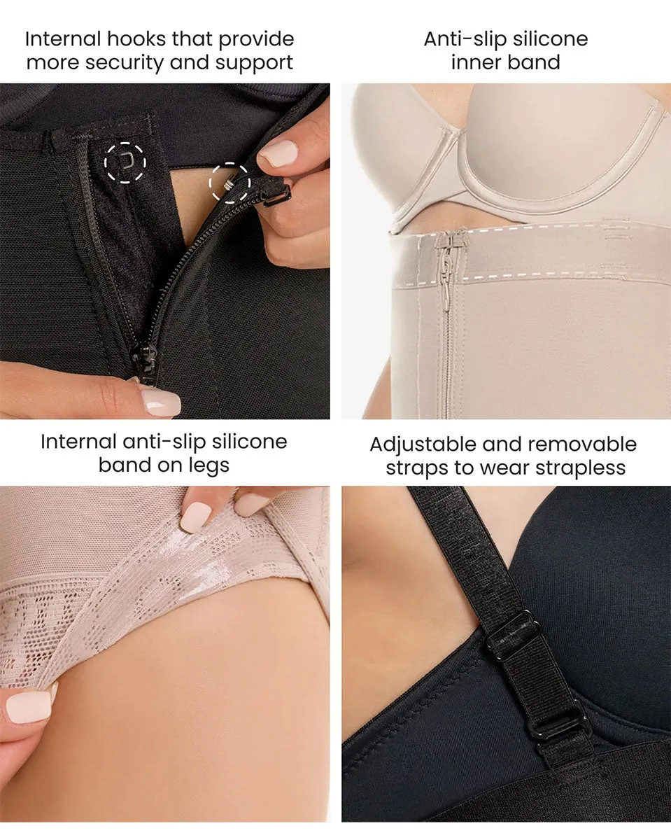 Cysm Strapless Compression Bodysuit With Zip Crotch - Style 260