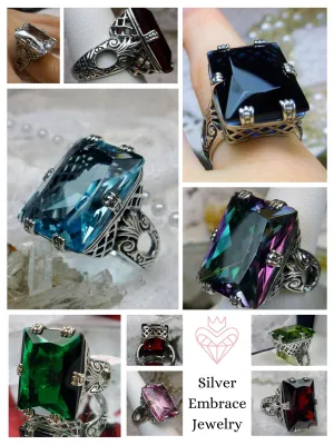 D104, 6 Prong Ring, 30ct choice of Gem, Vintage Jewelry #D104