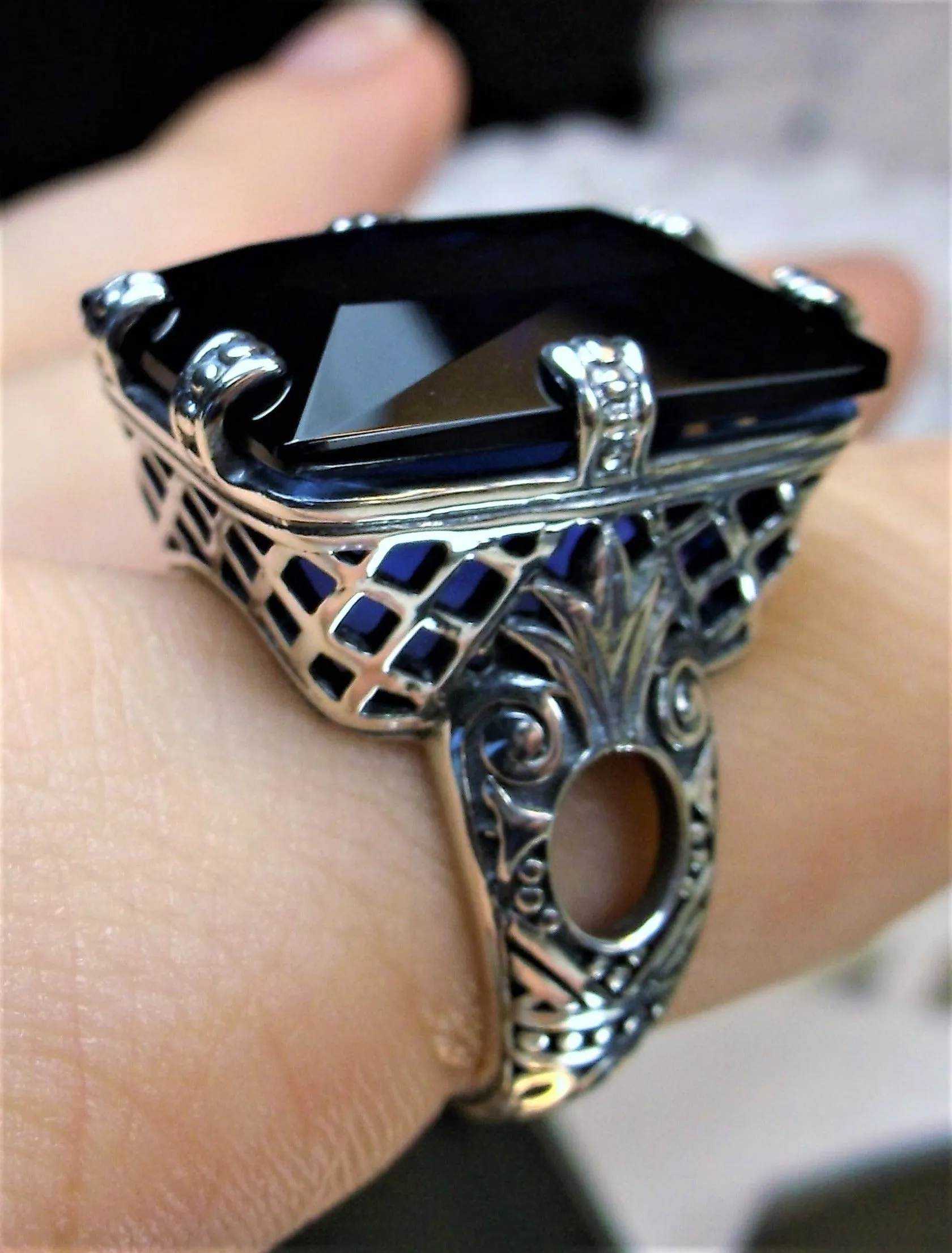 D104, 6 Prong Ring, 30ct choice of Gem, Vintage Jewelry #D104