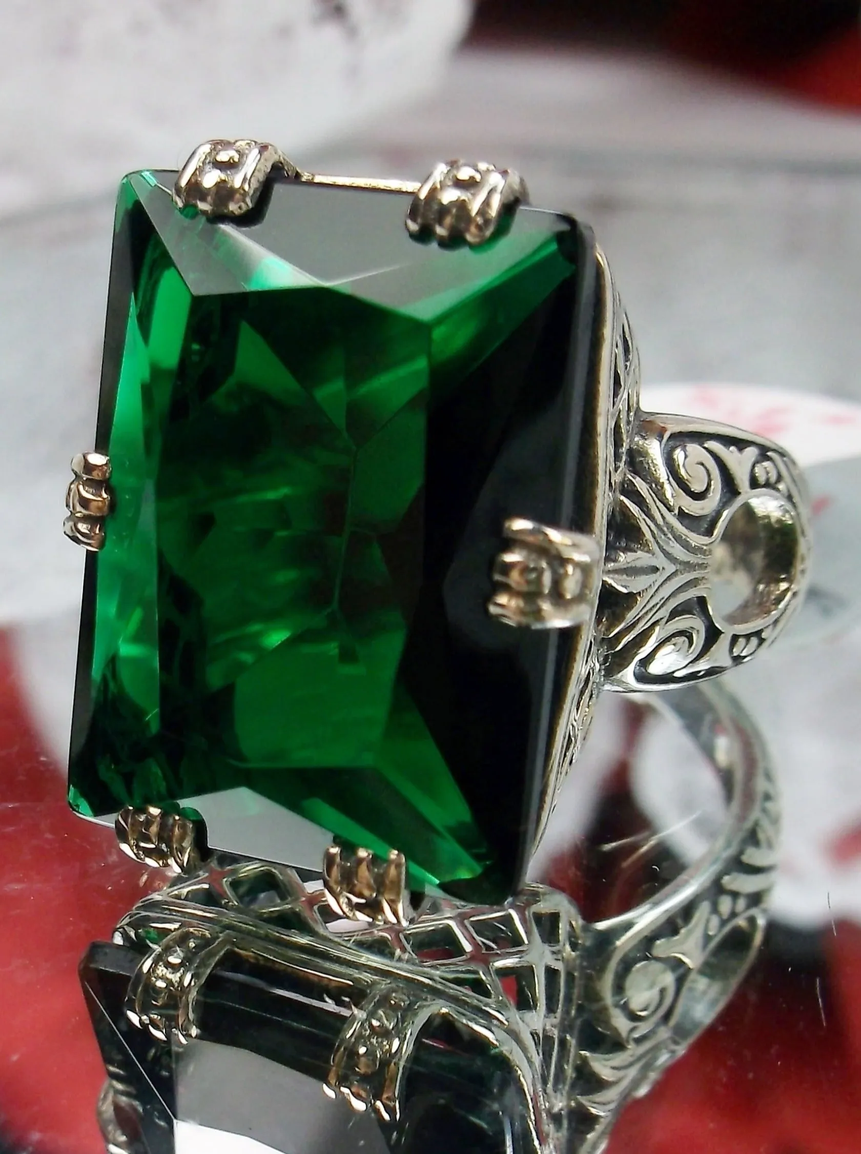D104, 6 Prong Ring, 30ct choice of Gem, Vintage Jewelry #D104