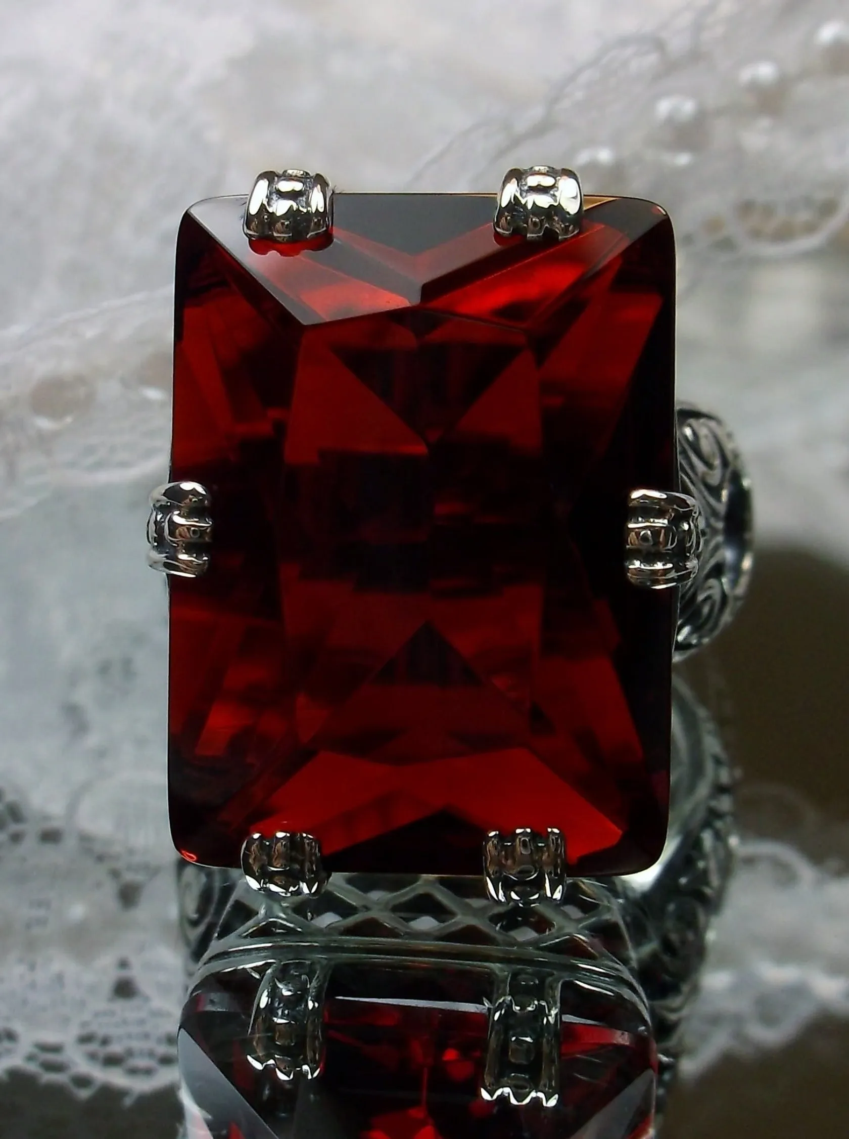D104, 6 Prong Ring, 30ct choice of Gem, Vintage Jewelry #D104