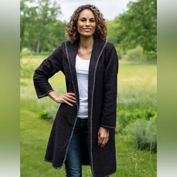 Dakini Heather Fleece Hooded Open Jacket