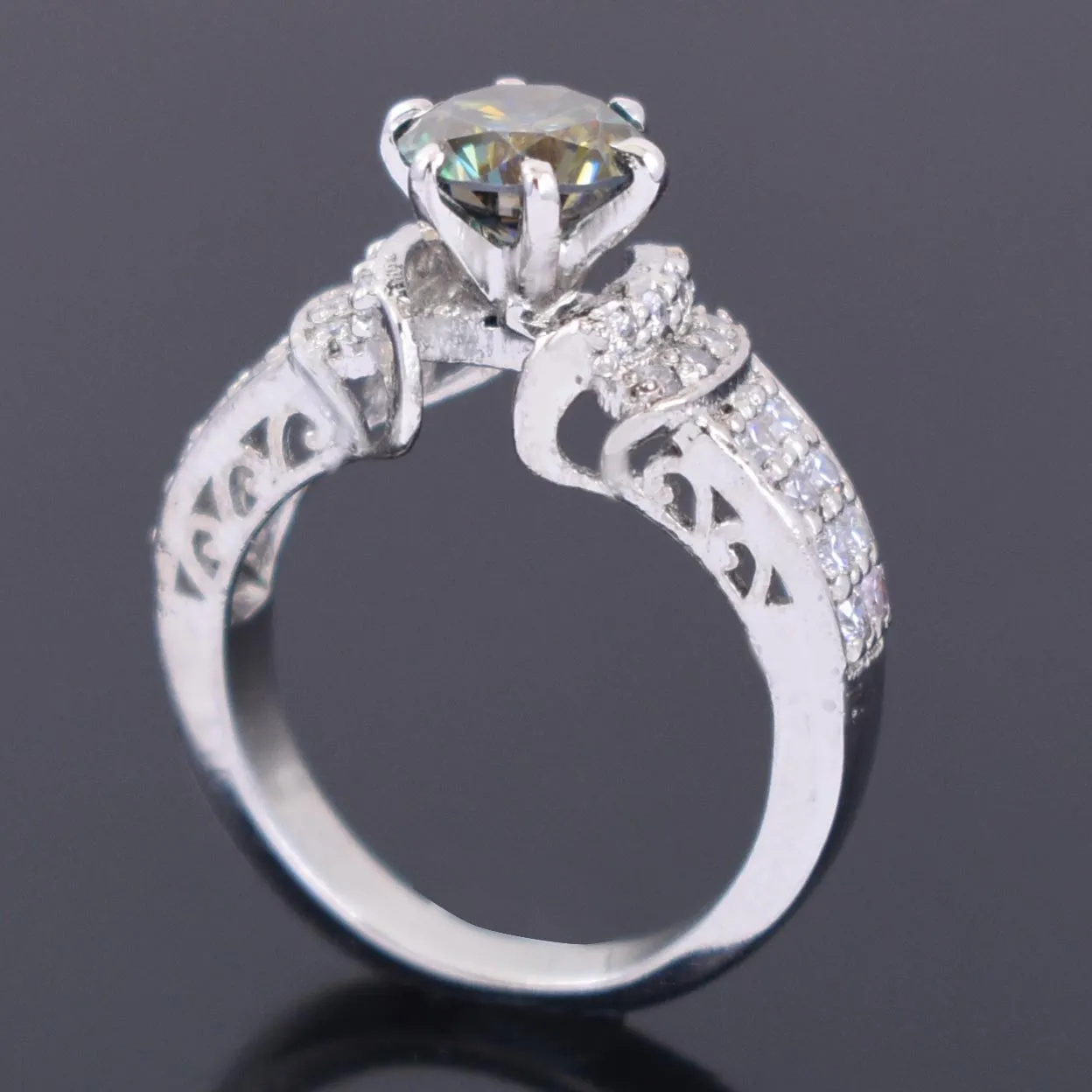 Designer Deep Blue Diamond Women's Ring with White Accents in 925 Silver! Beautiful Shine & Gorgeous Look! Ideal For Anniversary Gift, 1.40 Ct Certified Diamond!