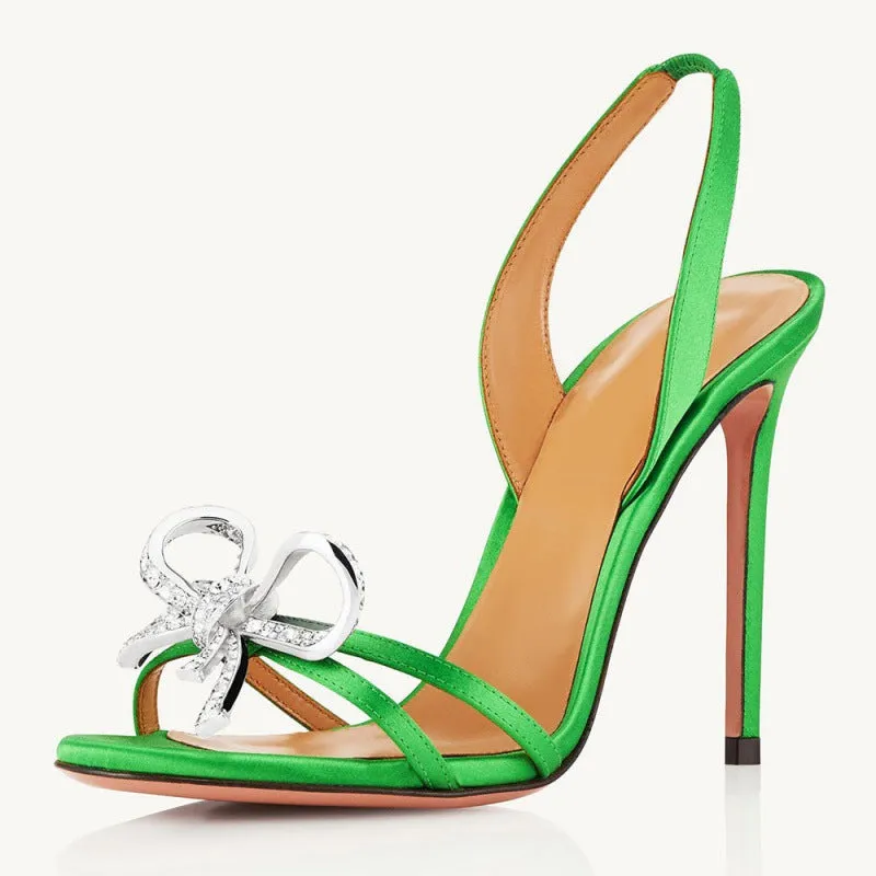 Diamond Bow High Heel Sandals