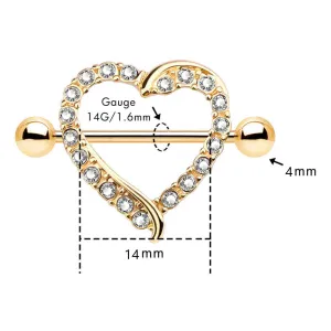 Diamond Stylish Heart Nipple Shield Ring