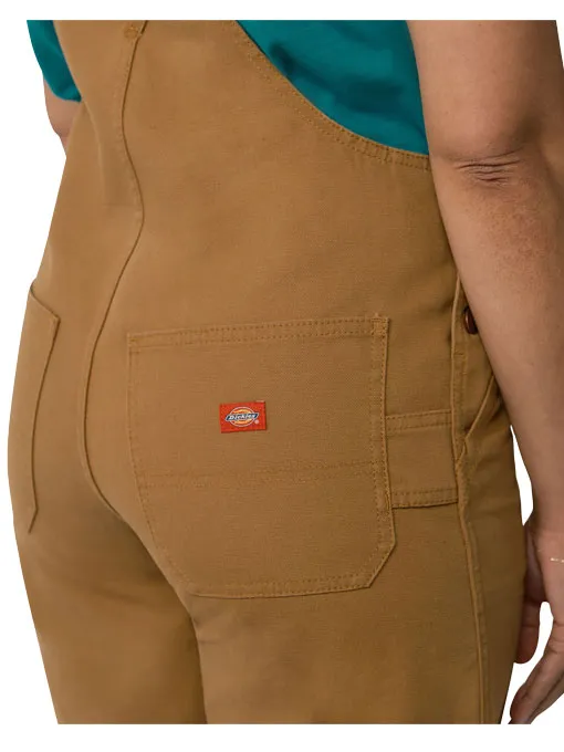 Dickies Women's Bib Shortall Rinsed Brown Duck