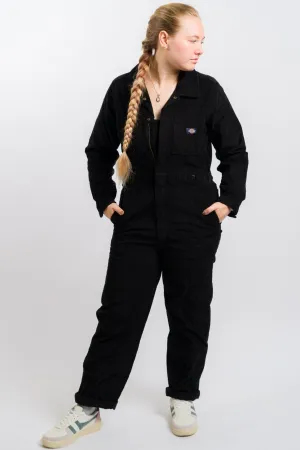 Dickies Women's Corduroy Long Sleeve Coveralls - Black
