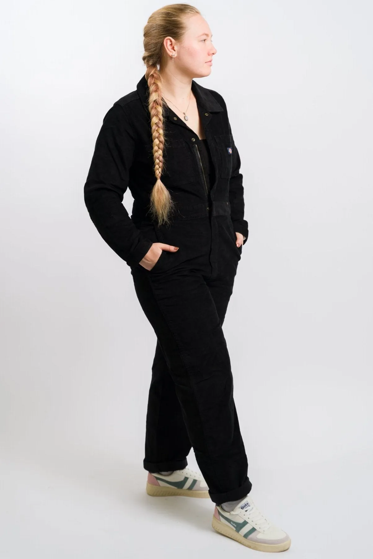 Dickies Women's Corduroy Long Sleeve Coveralls - Black