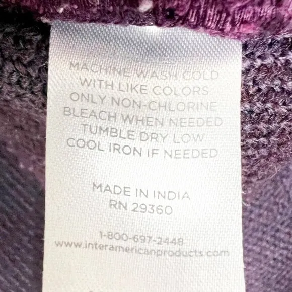 Dip Buffalo Plaid Fleece Shacket. Purple. Size XL
