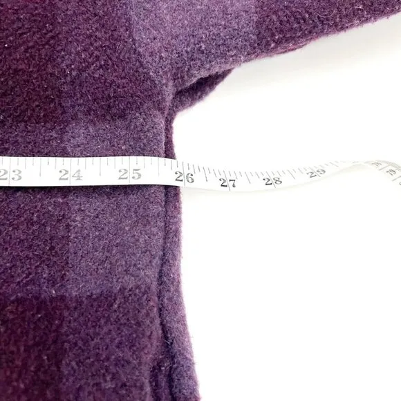 Dip Buffalo Plaid Fleece Shacket. Purple. Size XL