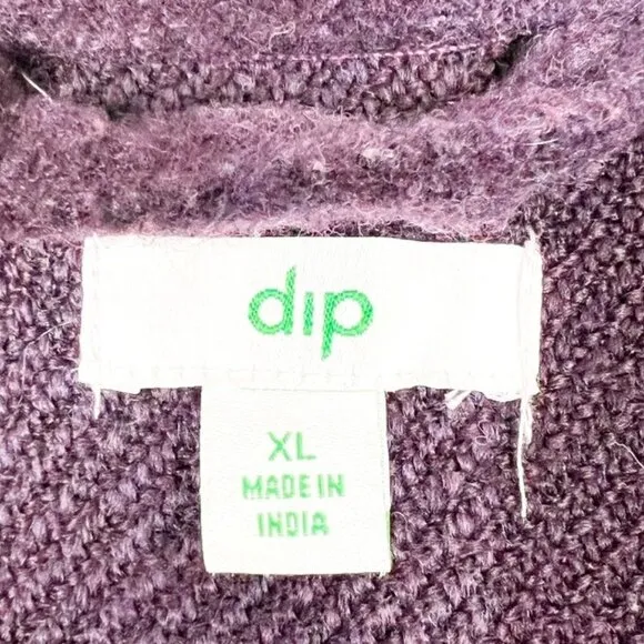 Dip Buffalo Plaid Fleece Shacket. Purple. Size XL