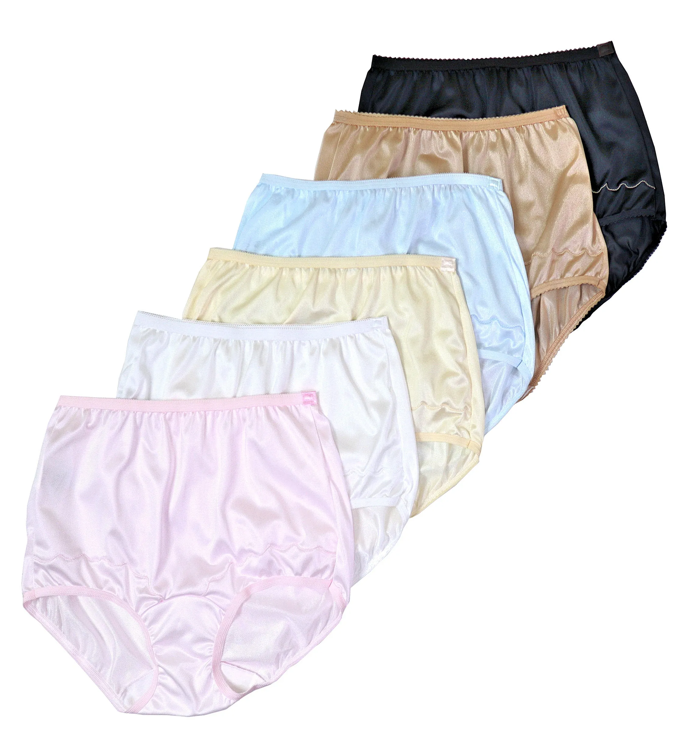 Dixie Belle Underwear Nylon Full Brief High Waist Panties 6-Pack