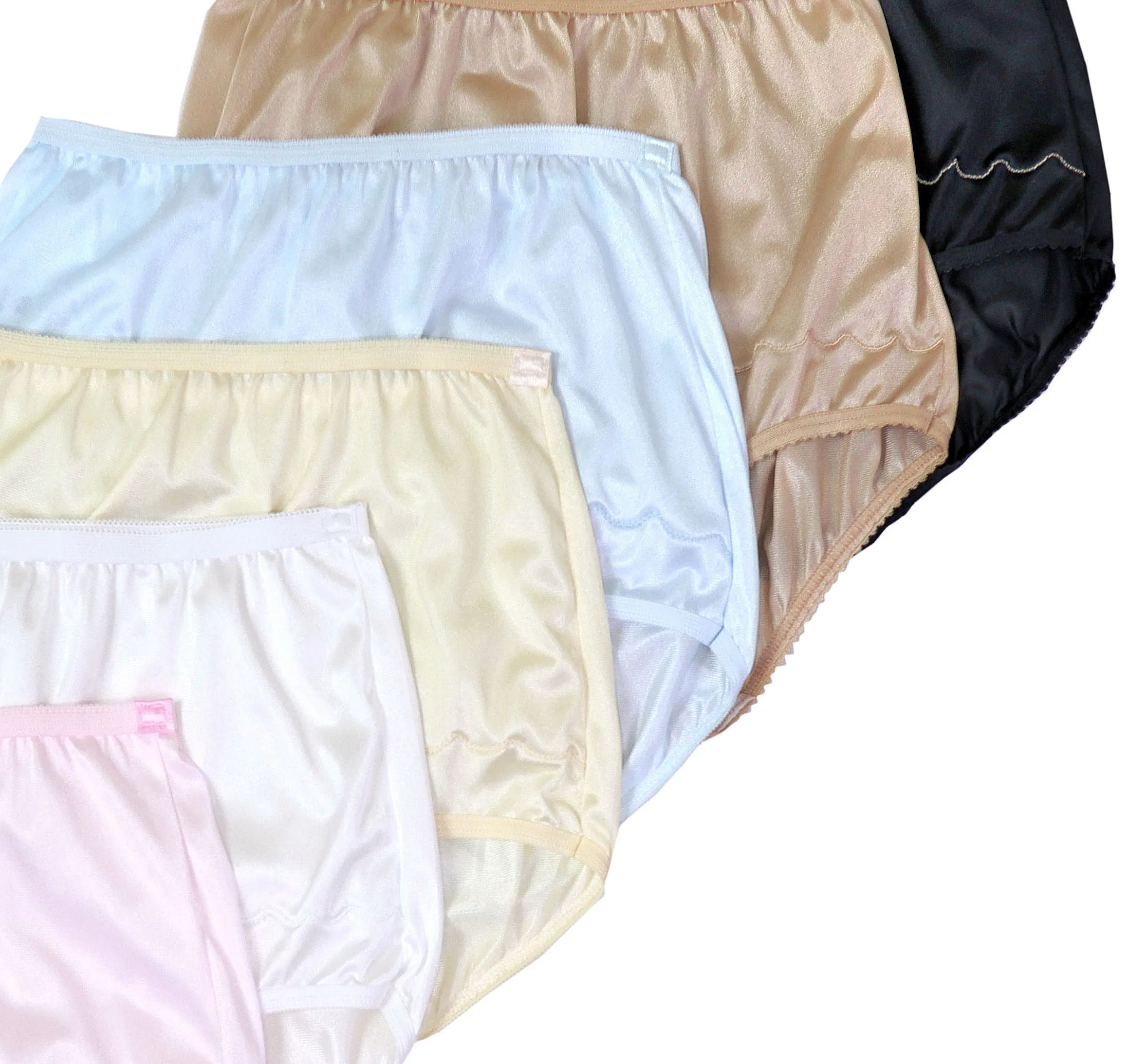 Dixie Belle Underwear Nylon Full Brief High Waist Panties 6-Pack