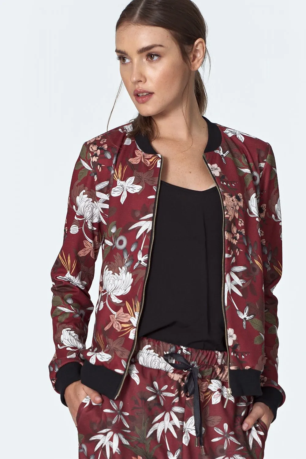 Draped Oversized Bomber Jacket