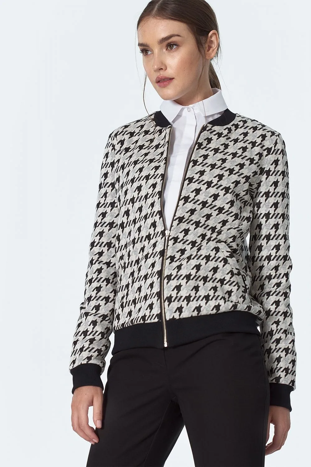 Draped Oversized Bomber Jacket