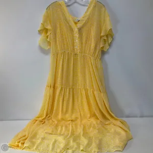 Dress Casual Maxi By Ava & Viv In Yellow, Size: 1x