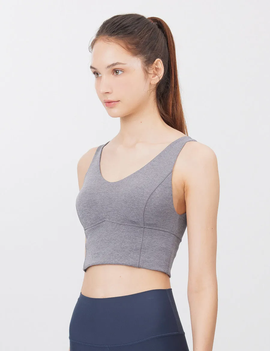 easyoga LA-VEDA Burdenless Cropped Tank - M29 M-Mid Gray
